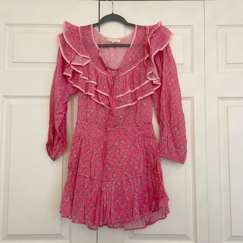 LoveShackFancy hot pink dress size XS (ONLY ONE USE)